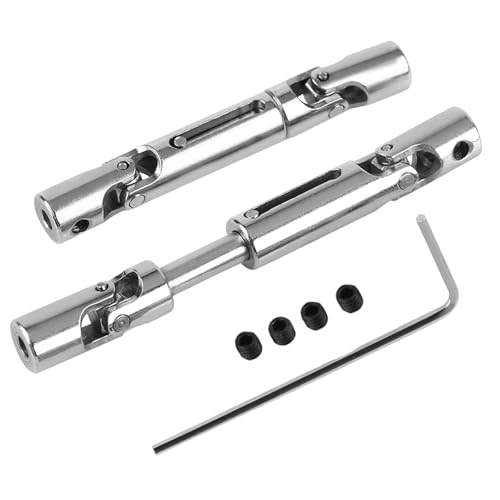 RC Drive Shaft, 2Pcs Metal Drive Shafts, Solid RC Car Transmission Shaft Set, Upgrades Accessory Compatible with WPL 1/16 Scale RC Military Truck, 2.36 x 0.31in, Silver