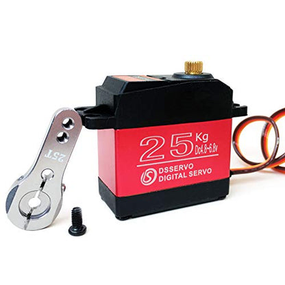 25kg RC Digital Servo Large Torque High Speed Full Metal Gear Waterproof 180 Degree Control Angle - size: 25kg-180°