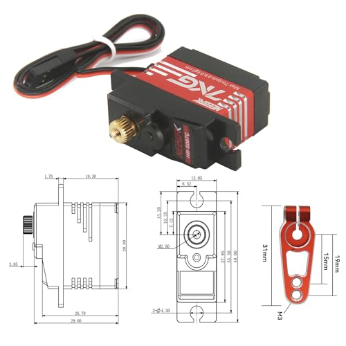 21G 7KG Digital Servo,Mini Servo Motor,Micro Servo High Torque Full Metal Gear RC Servo with 25T Servo Arm for 1/14 1/16 RC Car Robot Helicopte Boat Airplane Fixed-Wing