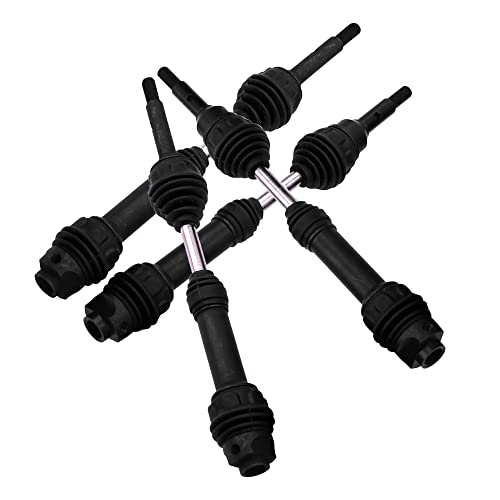 2Pairs Vgoohobby Steel Drive Shaft CVD Dogbon Front Rear Driveshaft Compatible with Traxxas Slash 4X4 Stampede Rustler Hoss VXL 4X4 RC Truck Car (Black) - color: Black