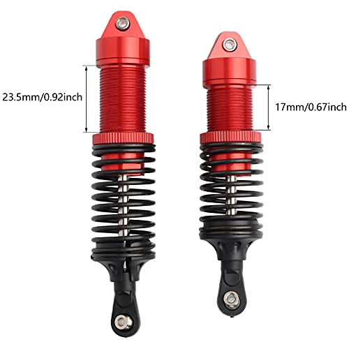 5862 Front & Rear Aluminum Alloy Shock Absorber for 1/10 Slash 4x4 Hoss Rustler Stampede Bandit VXL Nitro Shock Parts Replace of 3760 3762 SLA014 (4-Pack) (Red) - color: Red