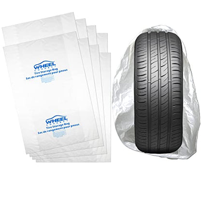 WHEEL CONNECT Tire Storage Bags. Made of Polyethylene LDPE Plastic, Large 38”X42”H, White, Pack of 8pcs. L. - color: Large-Pack of 8pcs
