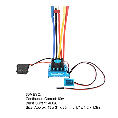 RC Car ESC, Brushless ESC, Electronic Components for Outdoor Use((80A)) - color: (80a)