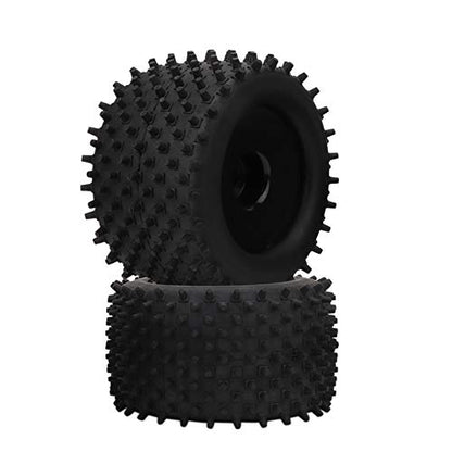 155mm Rubber Tire 82mm Hub Wheel Upgrade Kit, RC Rubber Tire for 1/8 Truck, High - Grip Tread with Nylon Hub and Plastic Rim, Dampening Off - Road Vibration