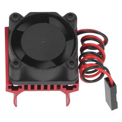 VGEBY RC Cooling Fan, Efficient Motor Heat Dissipation 1/18 Scale Heatsink for Remote Control Cars Enthusiasts and Off-Road Racing Scenarios - color: Red