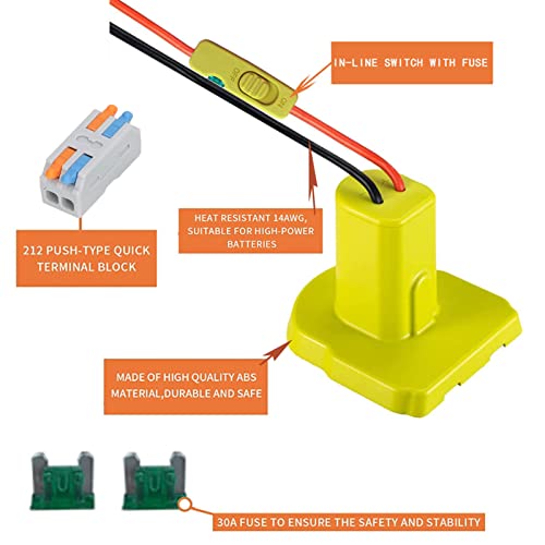 Battery Adapter Conversion Kit with Wire Terminals Power Connector for DIY Ride On Trucks RC Cars Robotics Toys Universal Battery Replacement Accessory for Remote Control Vehicles