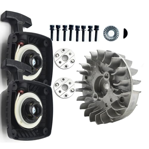 Easy Start Pull Starter and flywheel Parts Fit for 1/5 Remote Control Gasoline car Engine HPI Redcat HSP Losi RV 23cc 26cc 29cc 305cc 32cc 35cc