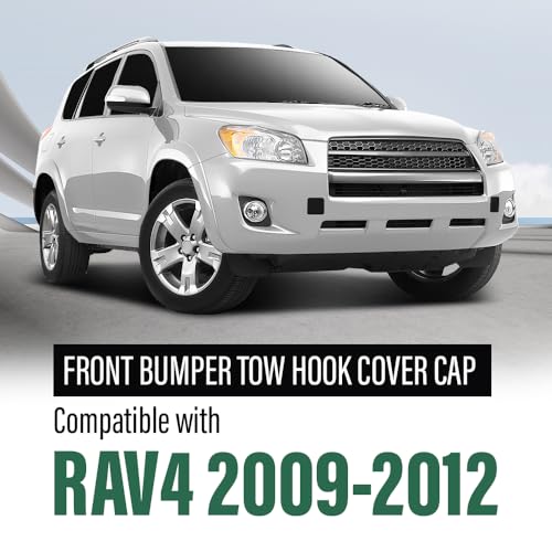 LQI 2PCS Front Bumper Tow Hook Cover Cap Fit Toyota RAV4 2009-2012 | 532860R020, 532850R020 - size: Front | Fit Toyota RAV4 2009-2012