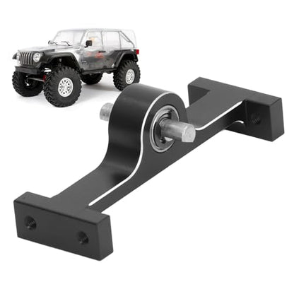 Aluminum Alloy 70mm Transfer Case Transmission Gearbox with 5mm Steel D Shaped Shaft for 1/10 RC Crawler Upgrade Parts (Black) - color: Black