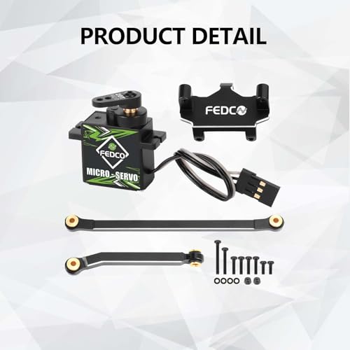 CR18P Servo Upgrade 1kg Metal Gear Servo with 20T Servo Arm Steering Link Servo Mount Steering Set for HobbyPlus Arktos 6x6 Furitek FX118 CR18P Upgrades 1/18 RC Crawler