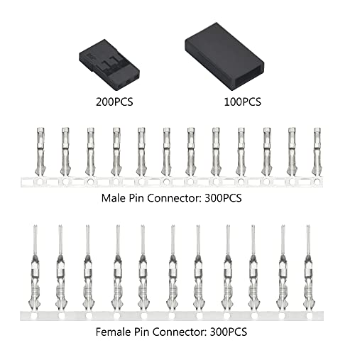 WMYCONGCONG 900 PCS Universal Servo Cable Wire Connector Male Female Crimping Pin Kit Compatible with JR Hitec Servo Connector