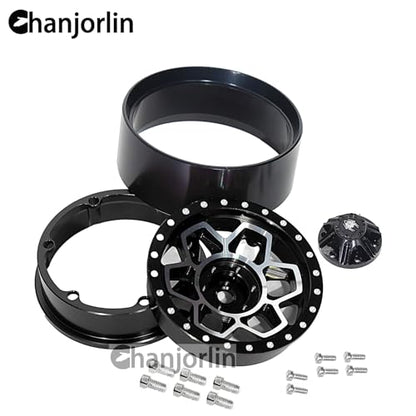1.9 RC Beadlock Wheels Rims Aluminum Heavy Duty 1/10 Crawler Wheel Hubs For 1:10 Rock Crawler Car Axial SCX10 I II III 90046 TRX4 TRX6 VS4-10 CC01 D90 RC4WD Redcat Gen8 1.9" Tires (Black) - color: Black