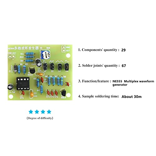 Soldering Practice Kit DIY Multiplex Waveform Generator Plug-in Circuit Kit Learn Soldering Kit for Beginners - style: DJJ002