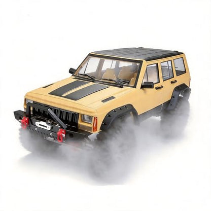1/10 RC Crawler Hard Body Shell Kit, 313mm Cherokee Style, Yellow | Fits Axial SCX10, SCX10 II 90046/90047 & TRX4; hard plastic shell with interior, grille, flares, mirrors and hardware - color: Yellow