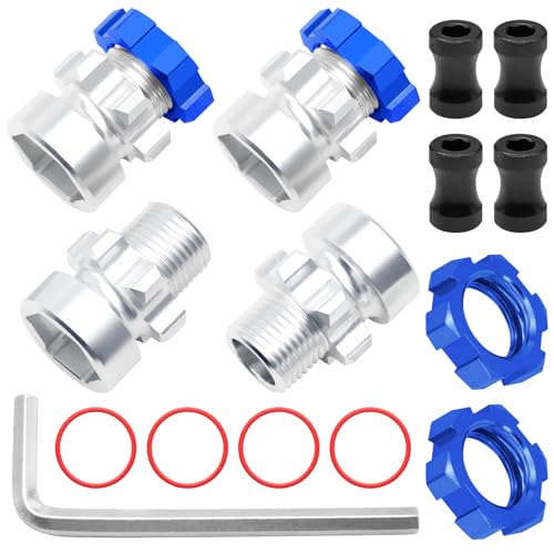 OGRC 12mm to 17mm Wheel Hex Adapter, Hex Extension for Slash Losi RC Car | Aluminum Hub, 10mm Extension, 17mm Wheel Conversion, for Traxxas Losi HPI 1/10 RC Truck Buggy, Blue - color: Blue