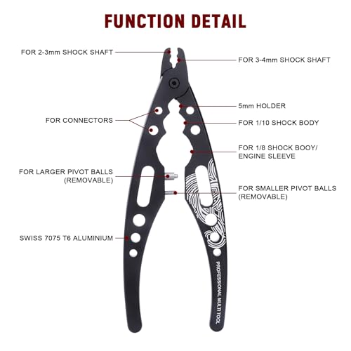 Metal Shock Absorber Pliers Rod Ball Clamp Multi-Function Tool for RC Model 1/8 1/10 Car Crawler Truck Off Road Buggy Touring Drift