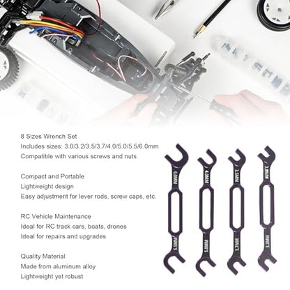 Tyenaza 4Pcs RC Wrench, 3.0 3.2 3.5 3.7 4.0 5.0 5.5 6.0mm Turnbuckle Nut Ball Joint Remover RC Universal Repair Tool for RC Crawler Car Boat (Purple) - color: Purple