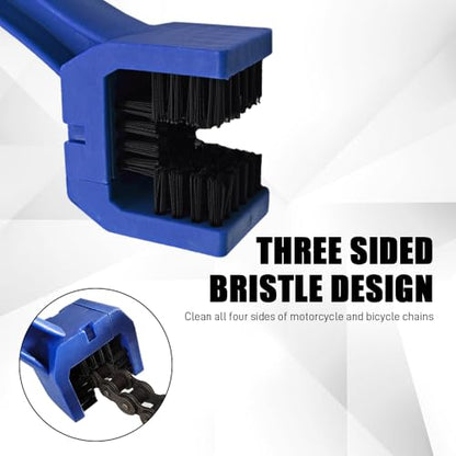 2PCS Bike or Motorcycle Chain Washer, Bicycle Cleaning Chain Double-Ended Brush, Black Durable Motor Chain Gears Cleaning Square Head Brushes, Universal Cleaning Tool (Blue/2PCS) - color: Blue/2PCS