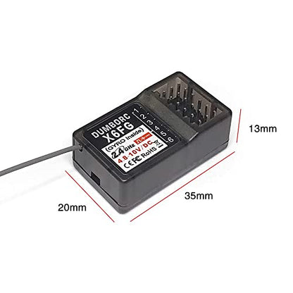 ATA HOBBY DUMBORC X6FG(Built in Gyro) 6 Channels 2.4GHz RC Receiver for DUMBORC X6/X4/X5 Transmitter RC Car Boat Tank Drifting Car(3PCS)