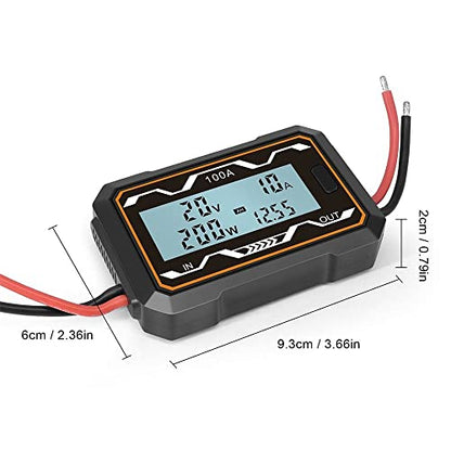 RC 200A Watt Meter Power Analyzer High Precision 200A Power Analyzer Battery Tester LCD Electric Analyzer Voltmeter Ammeter(200A)