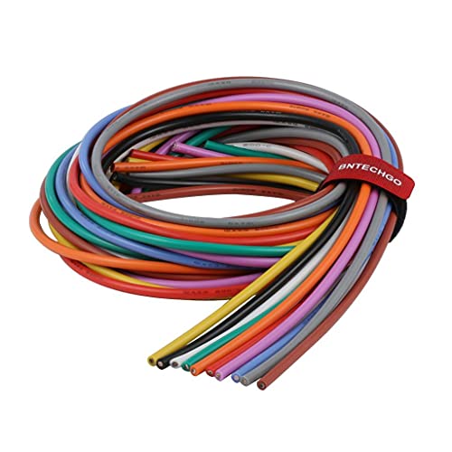 BNTECHGO 12 Gauge Silicone Wire Kit 10 Color Each 5 ft Flexible 12 AWG Stranded Tinned Copper Wire - color: 12 gauge silicone wire 10 colors, size: 12 gauge silicone wire each color 5 ft