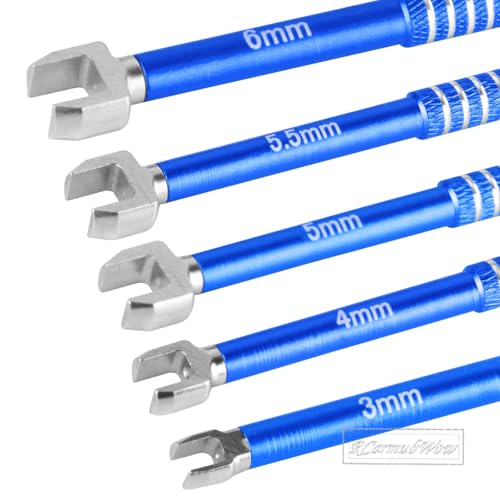 RC 3MM 4MM 5MM 5.5MM 6MM Turnbuckle Wrench Upgrades for RC Car,Medium Carbon Steel Turnbuckle Nut Ball Joint Remover RC Repair Tool,5pcs,Navy Blue - color: Navy Blue(1set)