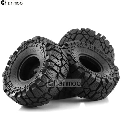 1.9 RC Crawler Tires OD 115mm 1/10 Soft Rubber Mud Grappler Wheels Tyres With Foam For 1/10 Scale Rock Crawler Car Traxxas TRX4 Axial SCX10 II RC4WD D90 TF2 Tamiya Gen8 1.9 Beadlock Rims 4PCS