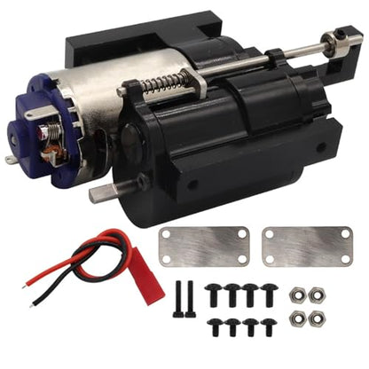 Three-Generation Full Metal 2 Speed Gearbox Transmission for WPL B1 B14 B24 C14 C24 for MN D90 D91 for MN96 1/12 RC Car Parts(Black) - color: Black