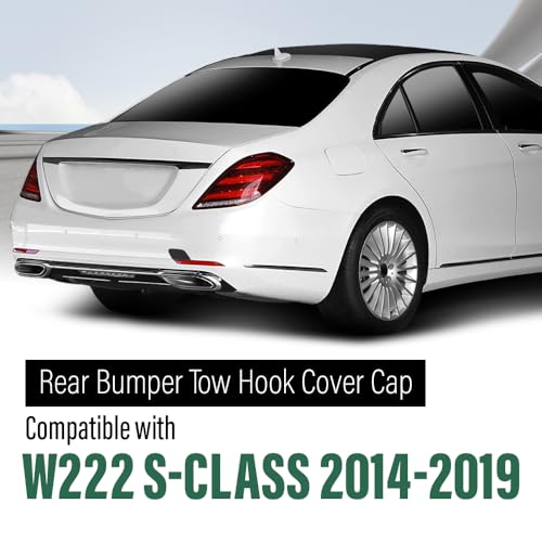 LQI Rear Bumper Tow Hook Cover Cap Primed Black | Fit Benz W222 S-Class S400 S450 S500 S550 S550e S560 S600 2014-2019, Not Fit Cars With AMG/Sport Package 2228850424 - size: Rear | Fit Benz W222 S-Class 2014-2019