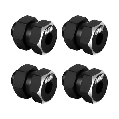 INJORA Black Brass Wheel Hexadecimal Hub + 5 mm Extender for 1/24 SCX24