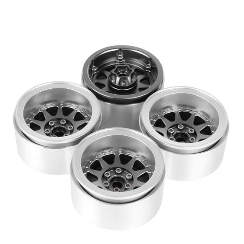 Aluminum 2.2" Beadlock Wheel Offset -10mm Metal Rims for SCX10 RR10 TRX4 VS4-10 Gen8 1/10 RC Crawler Car Upgrade Parts (10-Spoke, Gray) - color: 10-spoke, Gray