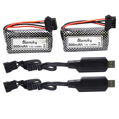 Blomiky 7.4V 600mAh Li-ion SM-5P Plug Battery Suitable for R108 R308Mini 2101 TX2P1 Remote Control RC Boat / R308Mini Battery