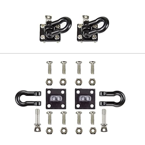 1:10 RC Crawler Metal Trailer Rescue Chain Tow Hooks Buckle Winch Shackles Accessory Compatible with 1/10 Scale RC Rock Crawler Axial SCX10 Tamiya CC01 D90 Car Truck Parts (Black Kit) - color: Black Kit