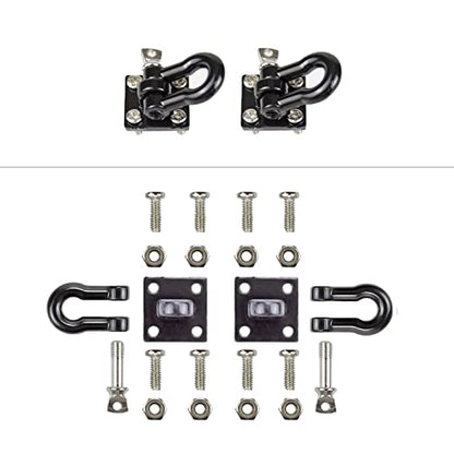 1:10 RC Crawler Metal Trailer Rescue Chain Tow Hooks Buckle Winch Shackles Accessory Compatible with 1/10 Scale RC Rock Crawler Axial SCX10 Tamiya CC01 D90 Car Truck Parts (Black Kit) - color: Black Kit