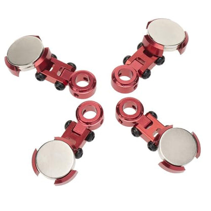 2 Pieces Aluminum Alloy Magnetic Invisible Body Post Mount Compatible for 1/10 SCX10 D90 RC Car Modification Kits (Red) - color: Red