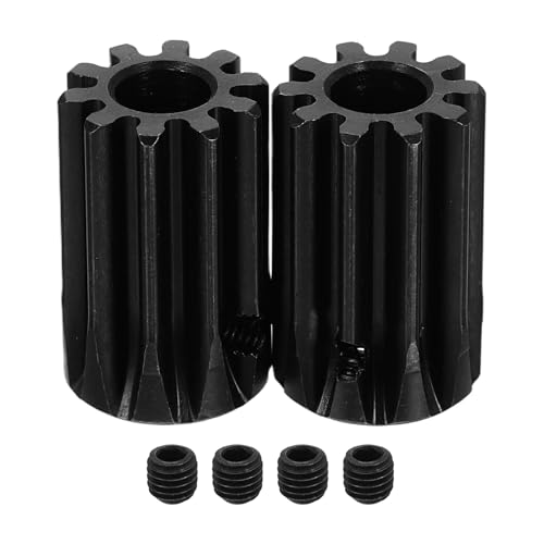 uxcell 2Pcs 1.5 Mod 10T Spur Gear 8mm Bore, 1045 Steel Pinion Gear Black Surface Treatment, 20°Pressure Angle, for Spur Rack and RC Model Car or Motor DIY - size: 1.5 Mod 10T, 8mm