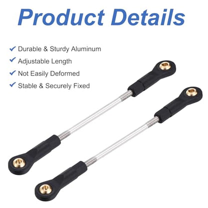 MECCANIXITY 2Pcs Adjustable Turnbuckles Camber Links, 89-99mm Turnbuckle Rod Steering Servo Linkage with M3 Ball Head Rod Ends for RC Car Replace Parts DIY - size: 89-99mm