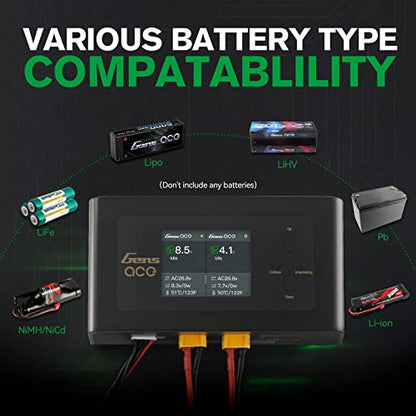 Gens Ace Imars Dual Lipo Charger 15A AC 200W DC 600W RC Charger（Black）