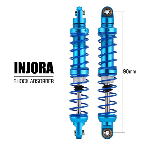 INJORA RC Shock Absorber Oil Adjustable Damper Set with Springs for 1/10 RC Truck Crawler Axial SCX10 TRX4 D90 (90mm) - size: 90mm
