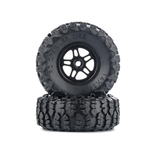 for Axial SCX30 Upgrade Wheels & Tires – 0.7" Brass Rim with Offset for Ford Bronco, Jeep Wrangler, Chevrolet K10 RC Rock Crawler Accessories 4pcs/Set