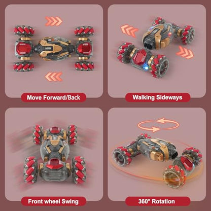 Gesture Sensing Remote Control Stunt Car for Kids Ages 6 7 8-12 - Best Birthday Gifts for 6 7 8 9 10 11 12 13+ Year Old Boys, 2.4Ghz 4WD Off-Road Vehicle with Lights & Music