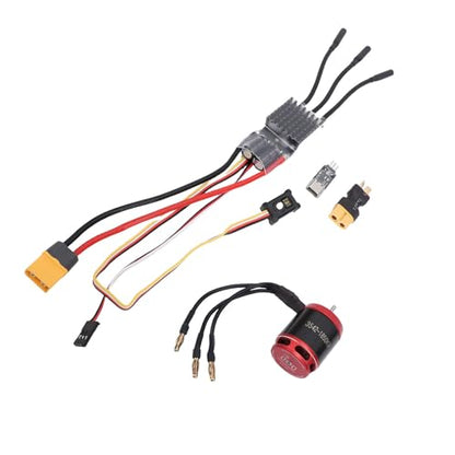 Keenso Brushless Motor Combo, Metal RC Crawler ESC Motor Set 1850KV 80A for Axial SCX10 High Performance Trail Use