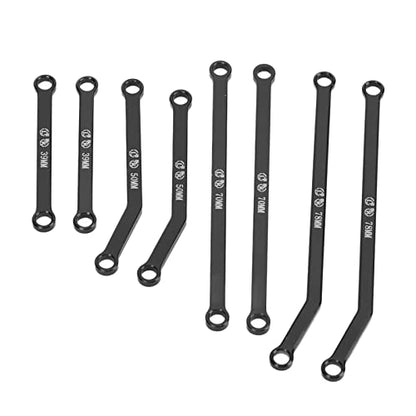 RiToEasysports Aluminum Alloy High Clearance RC Links Set Steering Linkage Rod with Anti Wear Precision Manufacturing for AXIAL SCX24 1/24 RC Crawler (Black) - color: Black