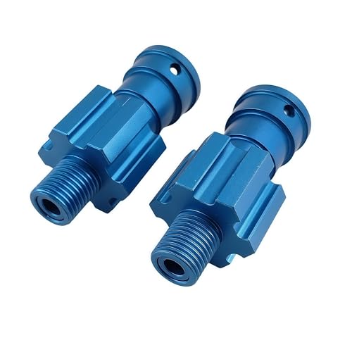 10mm Aluminum Widened Wheel Hex Nut & Axle Set for 1/5 X-MAXX 8S (Blue) | 77086-4,7768 7756,Upgrade Parts,High Strength,CNC Machined,Precision Fit,Wear Resistant,Heavy Duty - color: Blue