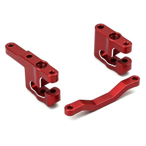 Aluminum Servo Steering Link Set for ARRMA Mini Kraton 3S 1/16 RC Car Upgrade Parts, Blue and Red (Red Steering Set) - color: Red Steering Set