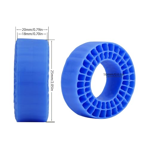 DJX 4PCS 1.0 Inch Tire Inserts Silicone Rubber Insert Foam Waterproof for 56-58mm*22-24mm 1.0'' Tire (Blue) - color: Blue