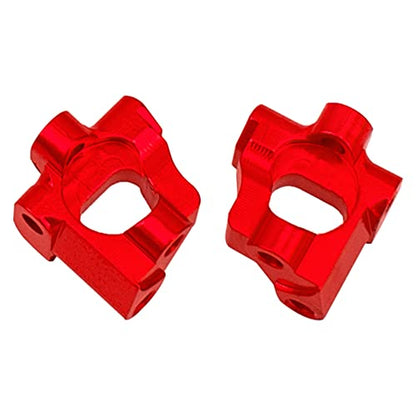 Auminum Alloy Steering Knuckle C-Hubs Bellcranks Set Compatible with Losi 1/18 Mini-T 2.0 2WD Stadium RC Truck Hop-Up Parts (Red) - color: Red