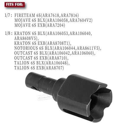 RC Diff Outdrives Upgrades Part for 1/7 Mojave 6S BLX(EXB),1/8 Kraton Outcast Talion 6S BLX(EXB),45# Steel Differential Outdrive,4PCS,Replace #ARA310981,Black