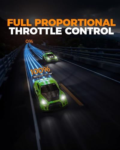 Drift RC Car, 1:20 Scale 2.4GHz 4WD 20KM/H Remote Control Cars | LED lights, drift tires & racing tires, 2 batteries, proportional throttle control - color: Green