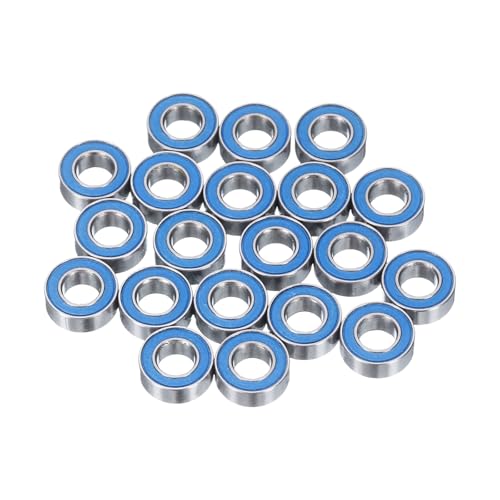 uxcell 20pcs MR84-2RS Miniature Deep Groove Ball Bearings 4x8x3mm Double Sealed Bearings (Blue) for Electric Motor, Home Appliances, Machinery, P6 (ABEC 3) - color: Blue, size: MR84-2RS